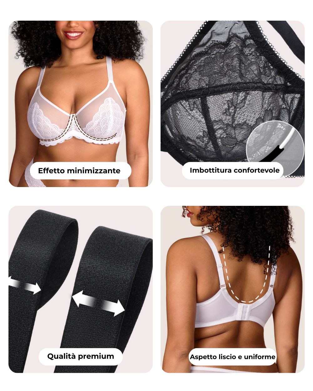 Reggiseno Minimizzatore Con Ferretto Dagi, Fascia Fissa, Morbido Tessuto Maglia Traspirante, Colore Nude, Taglie Dalla 75 Alla 95 B/C/D